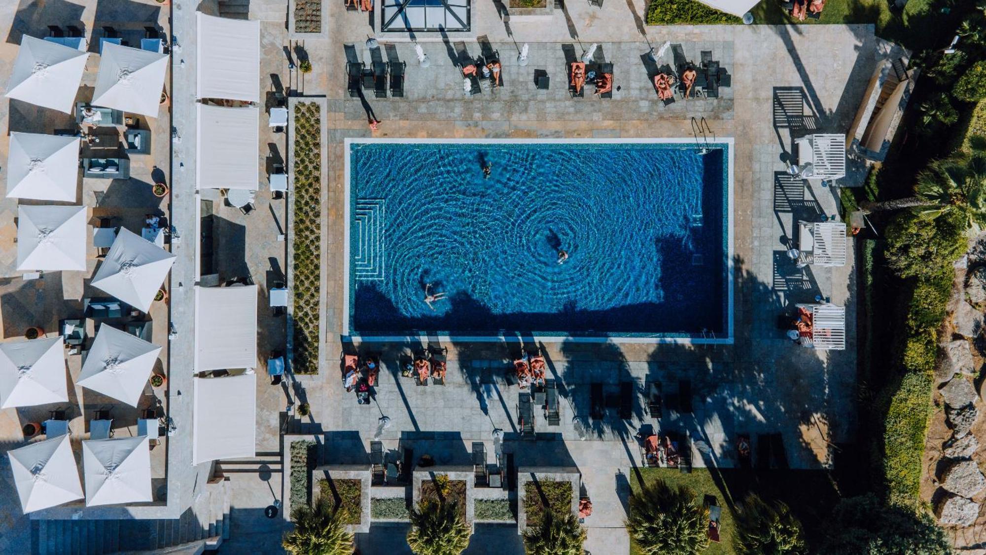 กรันเด เรอัล วิลลา อิตาเลีย โฮเทล แอนด์ สปา Hotel กาชไกช์ ภายนอก รูปภาพ Aerial view of the pool